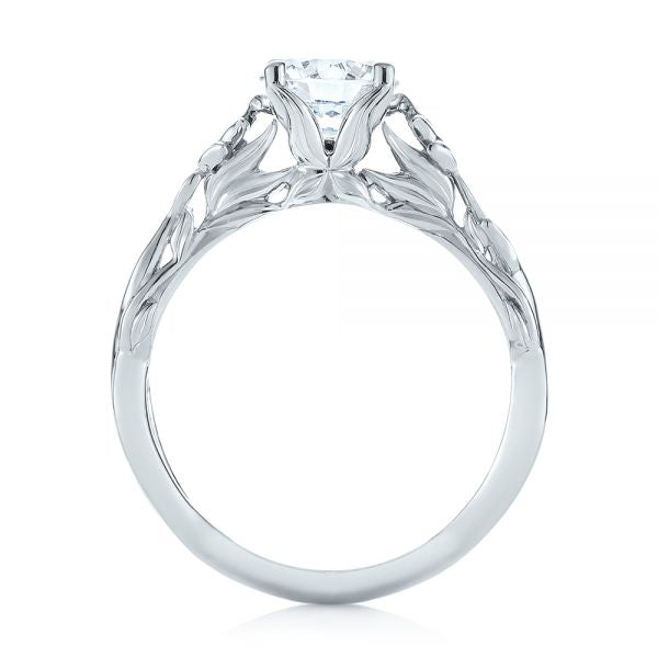 Four Prong Vintage Floral Solitaire Diamond Engagement Ring [Setting Only] - EC037 - Roselle Jewelry
