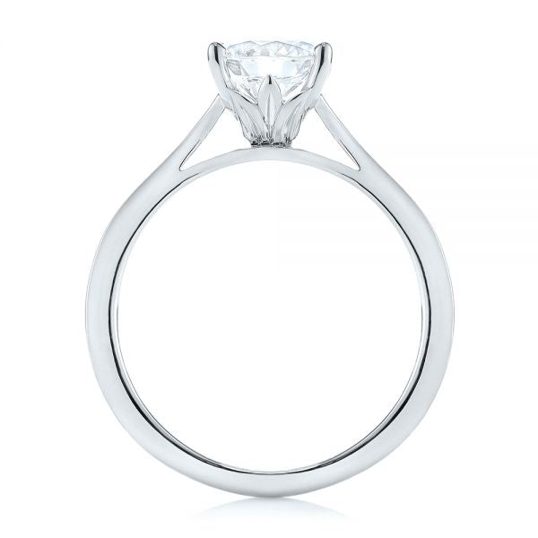 Four Prong Floral Solitaire Diamond Engagement Ring [Setting Only] - EC032 - Roselle Jewelry