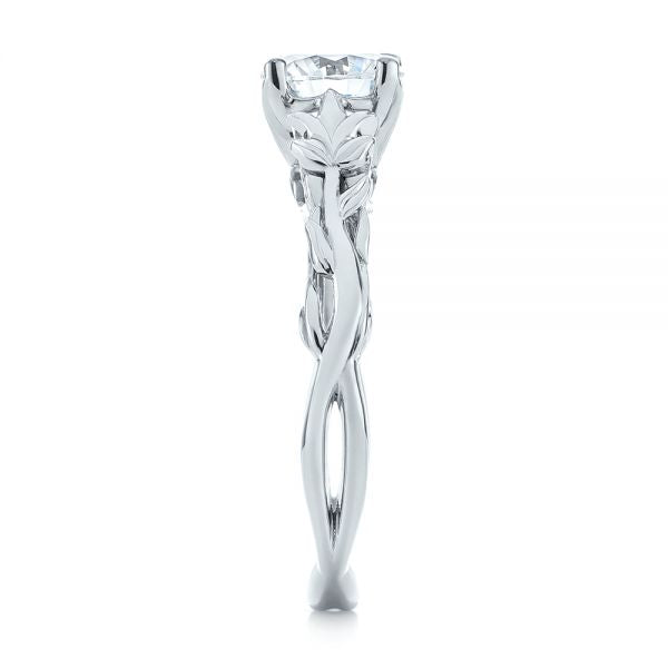 Four Prong Vintage Floral Solitaire Diamond Engagement Ring [Setting Only] - EC037 - Roselle Jewelry