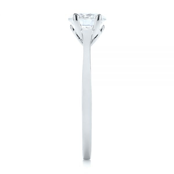 Four Prong Floral Solitaire Diamond Engagement Ring [Setting Only] - EC032 - Roselle Jewelry