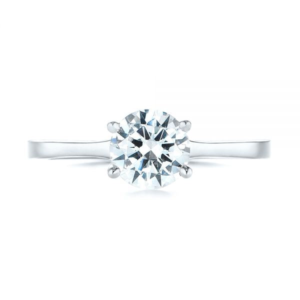 Four Prong Floral Solitaire Diamond Engagement Ring [Setting Only] - EC032 - Roselle Jewelry