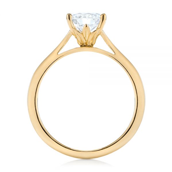 Four Prong Floral Solitaire Diamond Engagement Ring [Setting Only] - EC032 - Roselle Jewelry