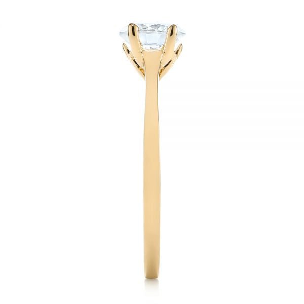 Four Prong Floral Solitaire Diamond Engagement Ring [Setting Only] - EC032 - Roselle Jewelry