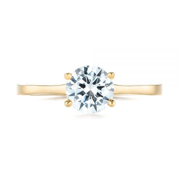 Four Prong Floral Solitaire Diamond Engagement Ring [Setting Only] - EC032 - Roselle Jewelry