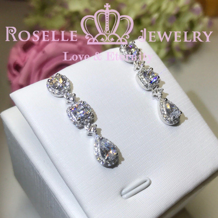 Three Stone Halol Drop Earrings - EP3 - Roselle Jewelry