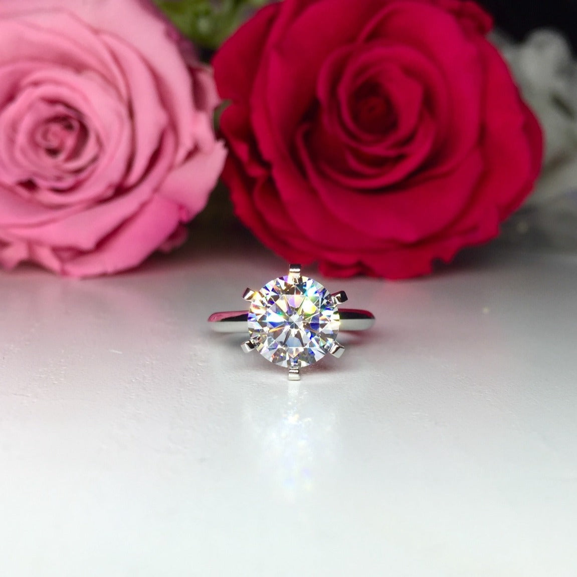 Pt950 platinum solitaire diamond on sale ring