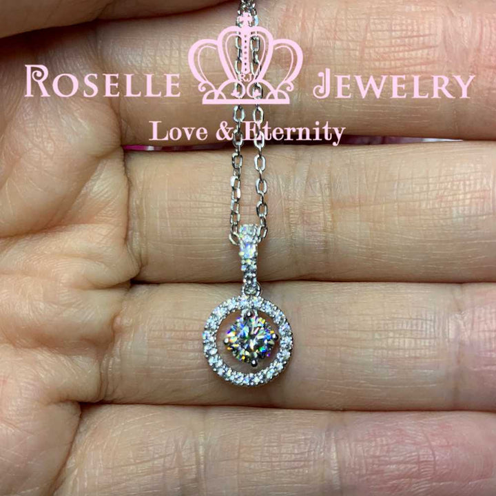 0.50CT Halo Drop Pendants - C13 - Roselle Jewelry