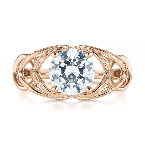 Intertwined Solitaire Diamond Engagement Ring [Setting Only] - EC060 - Roselle Jewelry