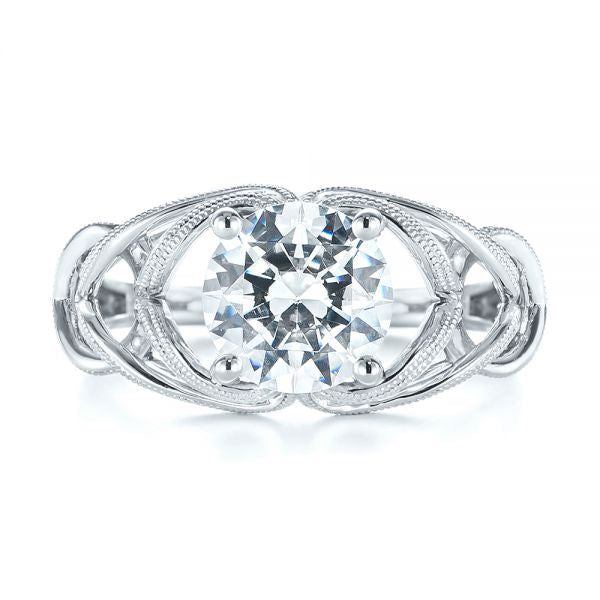 Intertwined Solitaire Diamond Engagement Ring [Setting Only] - EC060 - Roselle Jewelry