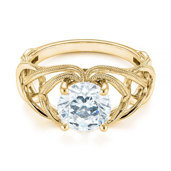 Intertwined Solitaire Diamond Engagement Ring [Setting Only] - EC060 - Roselle Jewelry