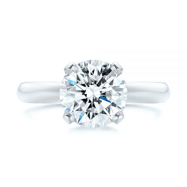 Knife Edge Solitaire Diamond Engagement Ring [Setting Only] - EC029 - Roselle Jewelry