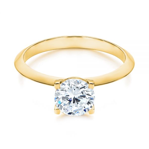Knife Edge Solitaire Diamond Engagement Ring [Setting Only] - EC079 - Roselle Jewelry