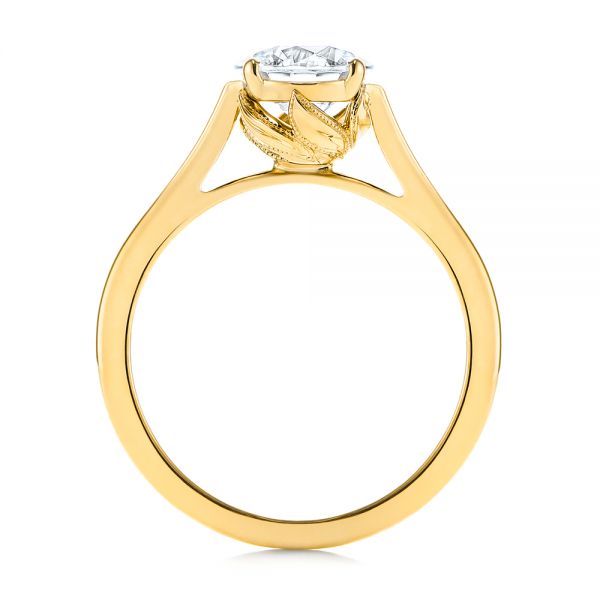 Four Prong Leaf Solitaire Diamond Engagement Ring [Setting Only] - EC026 - Roselle Jewelry