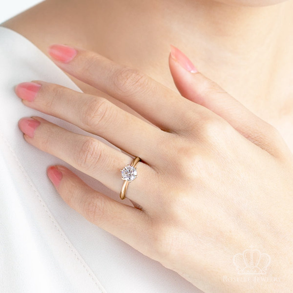 Six Prong Solitaire Round Brilliant Engagement Ring [Setting Only] - EC007 - Roselle Jewelry