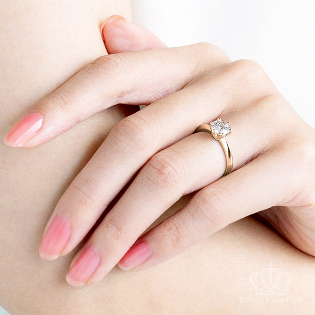 Six Prong Solitaire Round Brilliant Engagement Ring [Setting Only] - EC007 - Roselle Jewelry