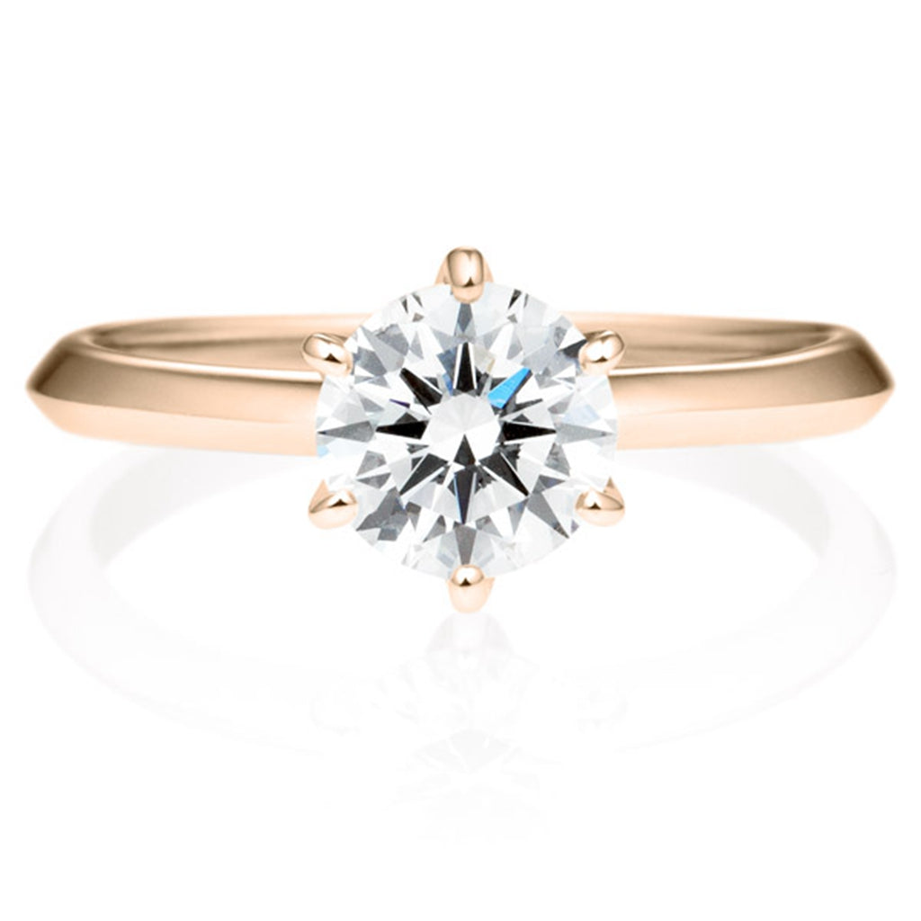 Six Prong Solitaire Round Brilliant Engagement Ring [Setting Only] - EC007 - Roselle Jewelry