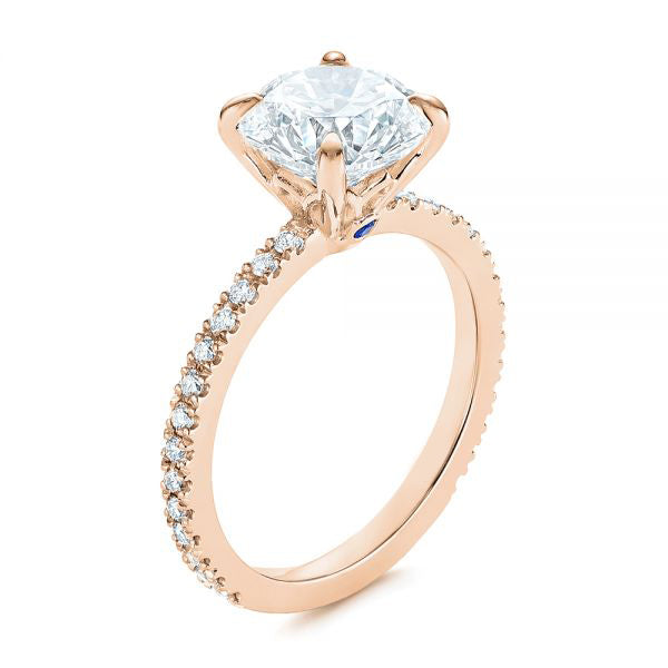 Peekaboo Blue Sapphire And Diamond Engagement Ring [Setting Only] - EC052 - Roselle Jewelry
