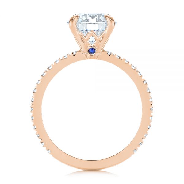 Peekaboo Blue Sapphire And Diamond Engagement Ring [Setting Only] - EC052 - Roselle Jewelry