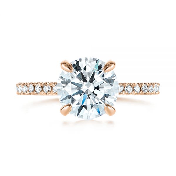 Peekaboo Blue Sapphire And Diamond Engagement Ring [Setting Only] - EC052 - Roselle Jewelry