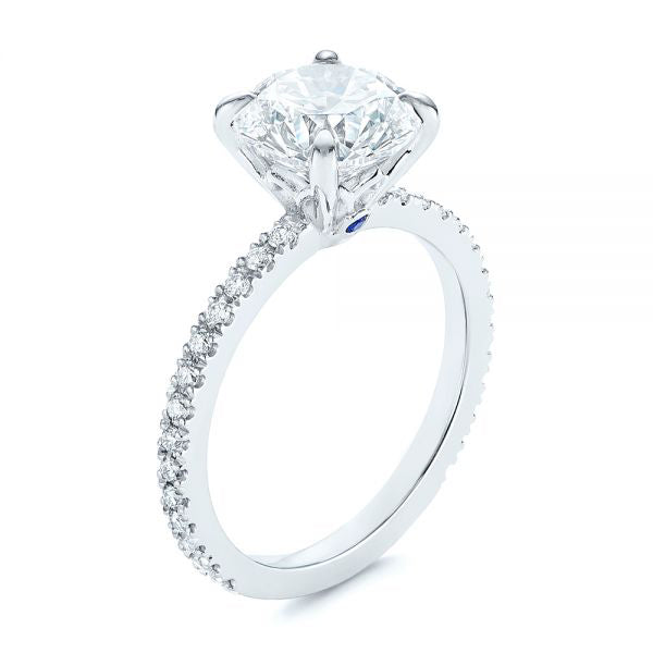 Peekaboo Blue Sapphire And Diamond Engagement Ring [Setting Only] - EC052 - Roselle Jewelry