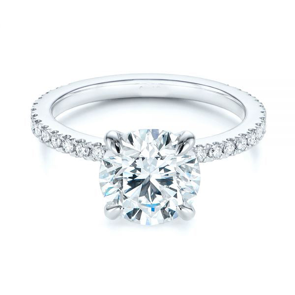 Peekaboo Blue Sapphire And Diamond Engagement Ring [Setting Only] - EC052 - Roselle Jewelry