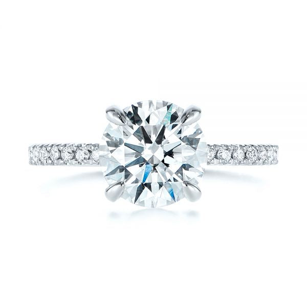 Peekaboo Blue Sapphire And Diamond Engagement Ring [Setting Only] - EC052 - Roselle Jewelry