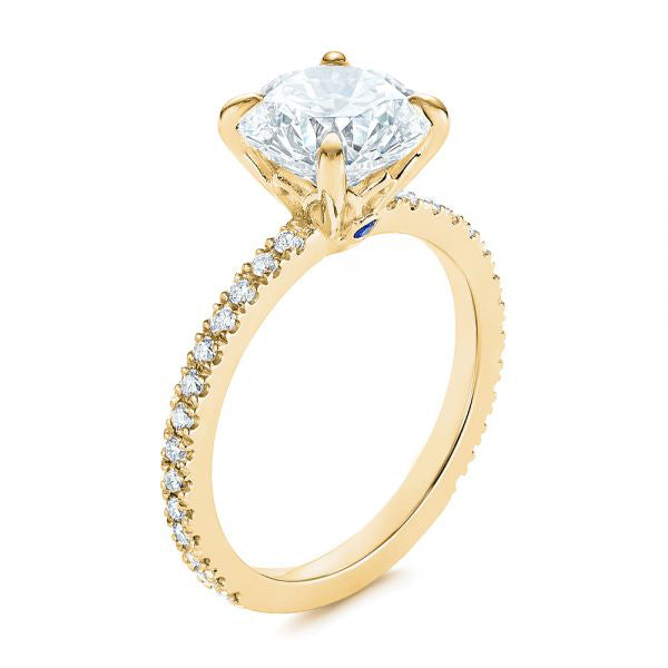 Peekaboo Blue Sapphire And Diamond Engagement Ring [Setting Only] - EC052 - Roselle Jewelry