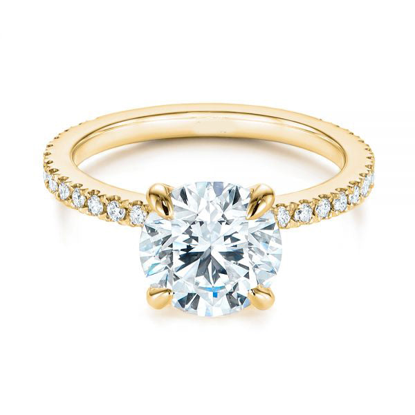 Peekaboo Blue Sapphire And Diamond Engagement Ring [Setting Only] - EC052 - Roselle Jewelry