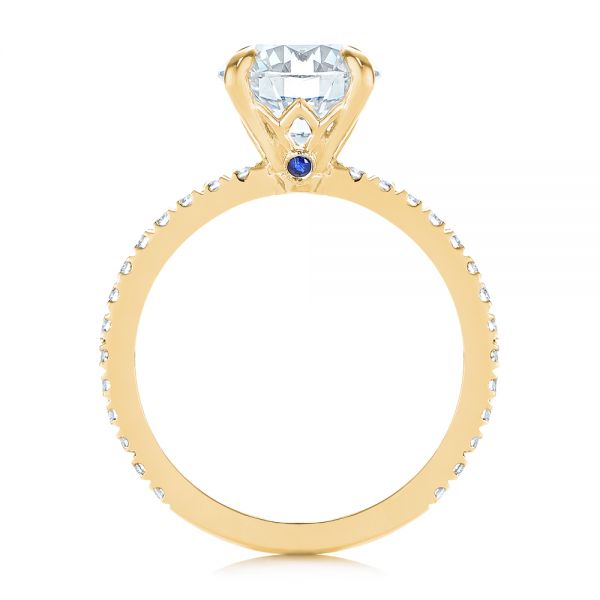 Peekaboo Blue Sapphire And Diamond Engagement Ring [Setting Only] - EC052 - Roselle Jewelry