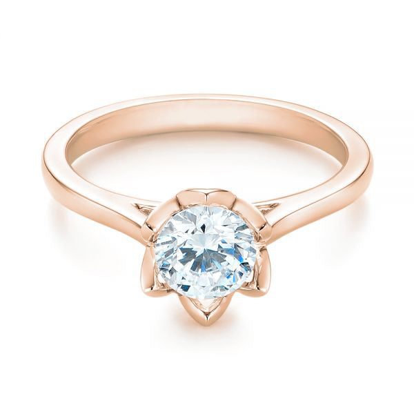 Peekaboo Diamond Solitaire Engagement Ring [Setting Only] - EC067 - Roselle Jewelry