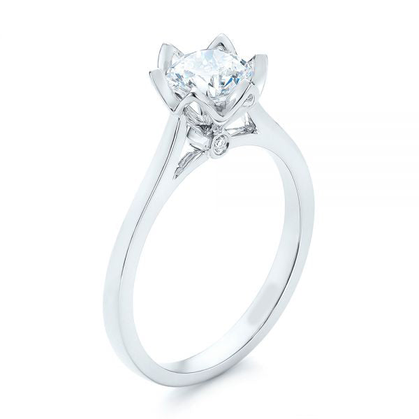 Peekaboo Diamond Solitaire Engagement Ring [Setting Only] - EC067 - Roselle Jewelry