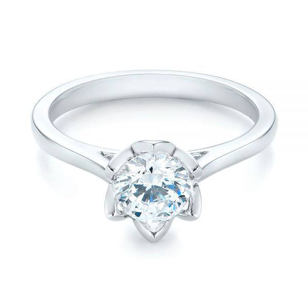 Peekaboo Diamond Solitaire Engagement Ring [Setting Only] - EC067 - Roselle Jewelry