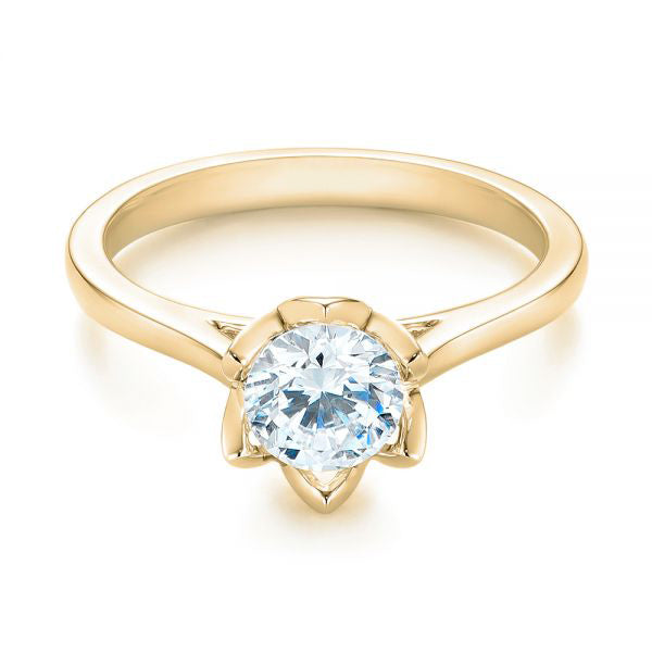 Peekaboo Diamond Solitaire Engagement Ring [Setting Only] - EC067 - Roselle Jewelry