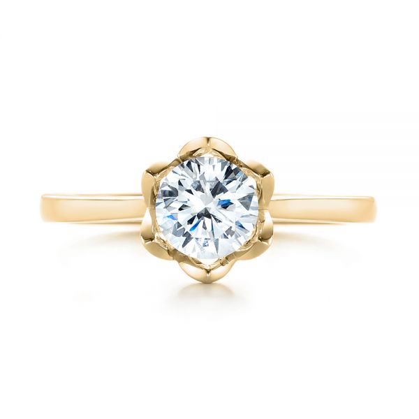 Peekaboo Diamond Solitaire Engagement Ring [Setting Only] - EC067 - Roselle Jewelry
