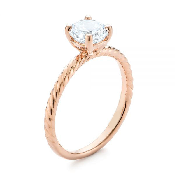 Twist Solitaire Diamond Engagement Ring [Setting Only] - EC044 - Roselle Jewelry