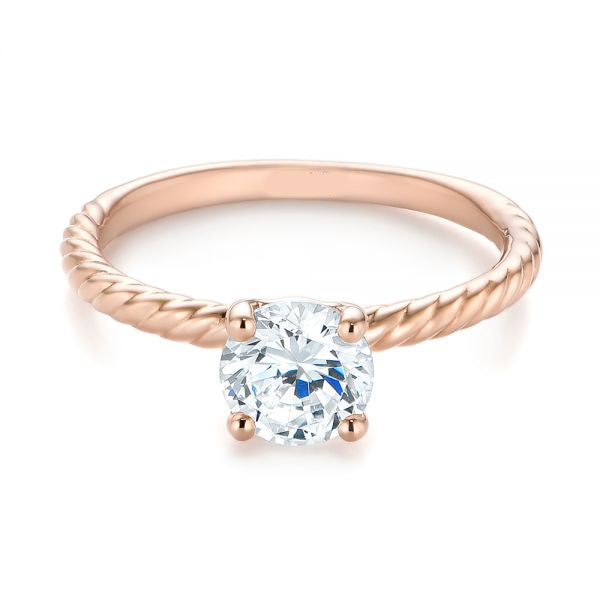 Twist Solitaire Diamond Engagement Ring [Setting Only] - EC044 - Roselle Jewelry