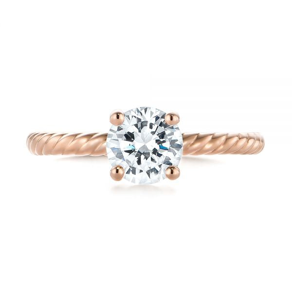 Twist Solitaire Diamond Engagement Ring [Setting Only] - EC044 - Roselle Jewelry