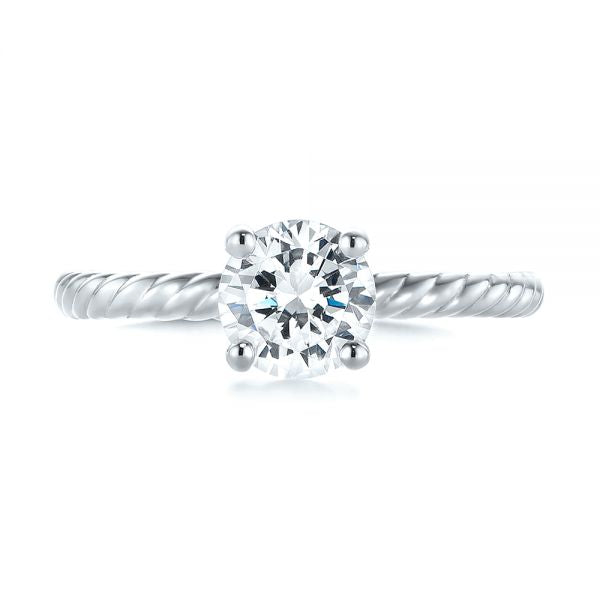 Twist Solitaire Diamond Engagement Ring [Setting Only] - EC044 - Roselle Jewelry