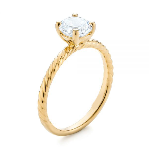 Twist Solitaire Diamond Engagement Ring [Setting Only] - EC044 - Roselle Jewelry