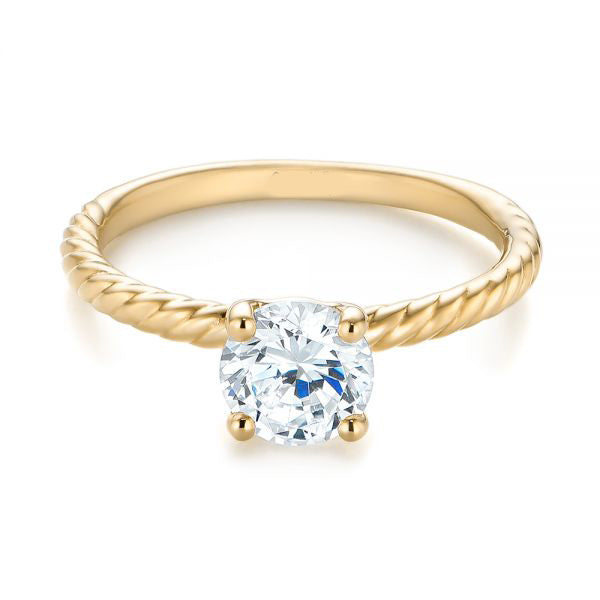 Twist Solitaire Diamond Engagement Ring [Setting Only] - EC044 - Roselle Jewelry