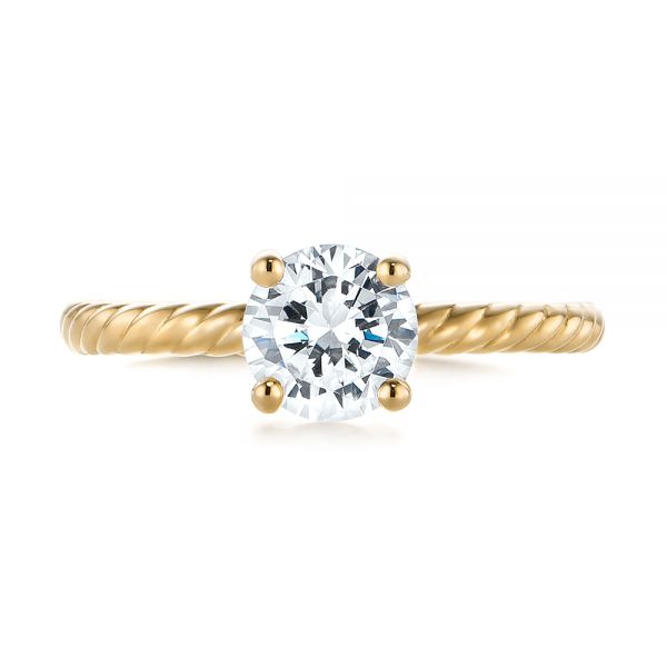 Twist Solitaire Diamond Engagement Ring [Setting Only] - EC044 - Roselle Jewelry
