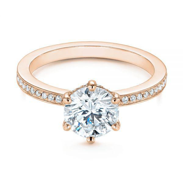Six Prong Classic Diamond Engagement Ring [Setting Only] - EC050 - Roselle Jewelry