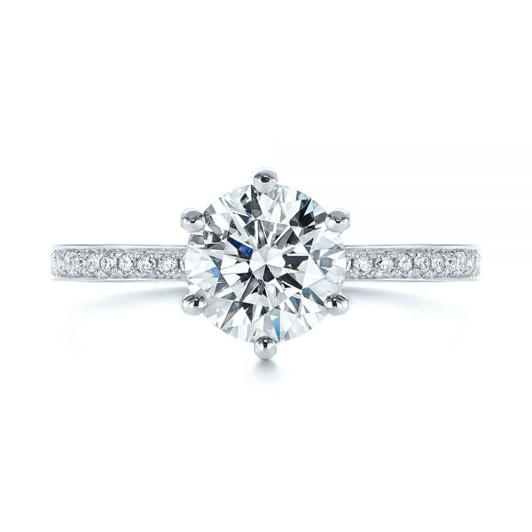 Six Prong Classic Diamond Engagement Ring [Setting Only] - EC050 - Roselle Jewelry