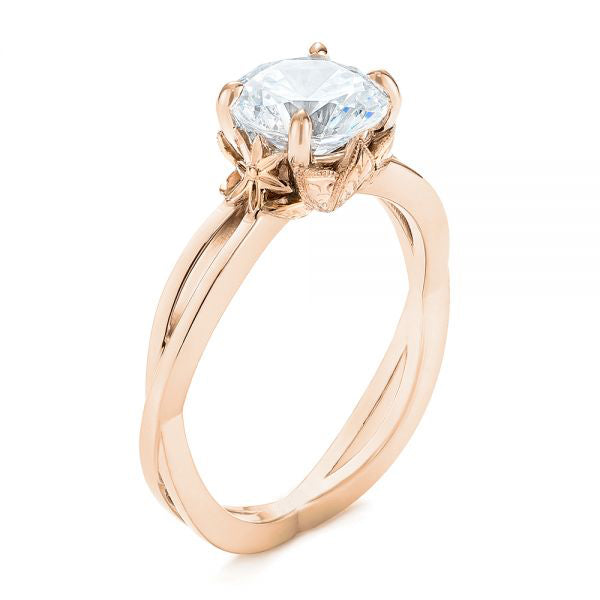 Two Tone Solitaire Diamond Engagement Ring [Setting Only] - EC066 - Roselle Jewelry