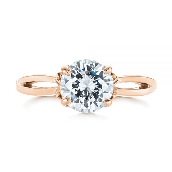Two Tone Solitaire Diamond Engagement Ring [Setting Only] - EC066 - Roselle Jewelry