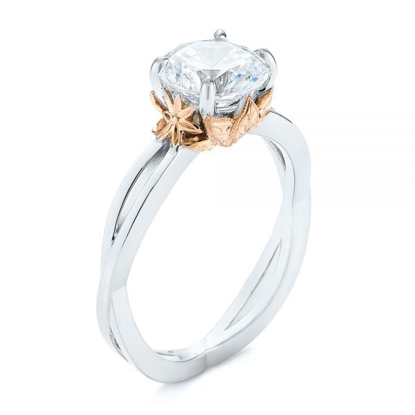 Two Tone Solitaire Diamond Engagement Ring [Setting Only] - EC066 - Roselle Jewelry