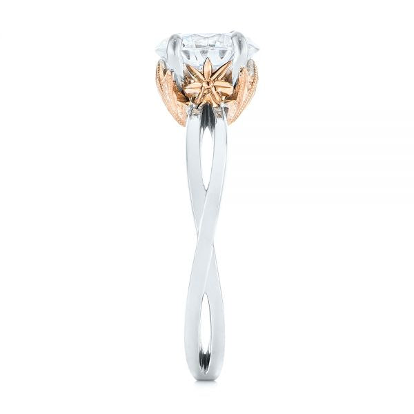 Two Tone Solitaire Diamond Engagement Ring [Setting Only] - EC066 - Roselle Jewelry
