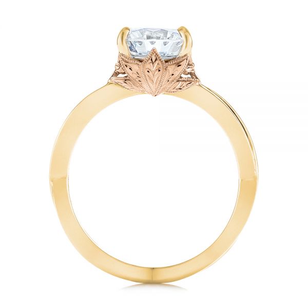 Two Tone Solitaire Diamond Engagement Ring [Setting Only] - EC066 - Roselle Jewelry