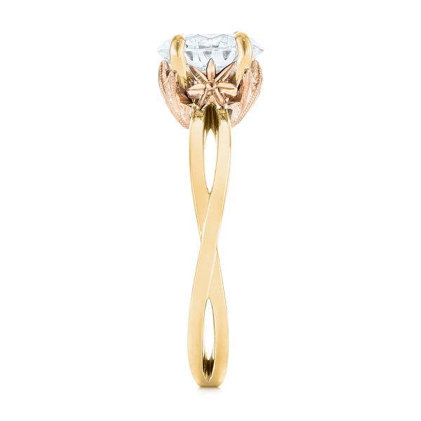 Two Tone Solitaire Diamond Engagement Ring [Setting Only] - EC066 - Roselle Jewelry