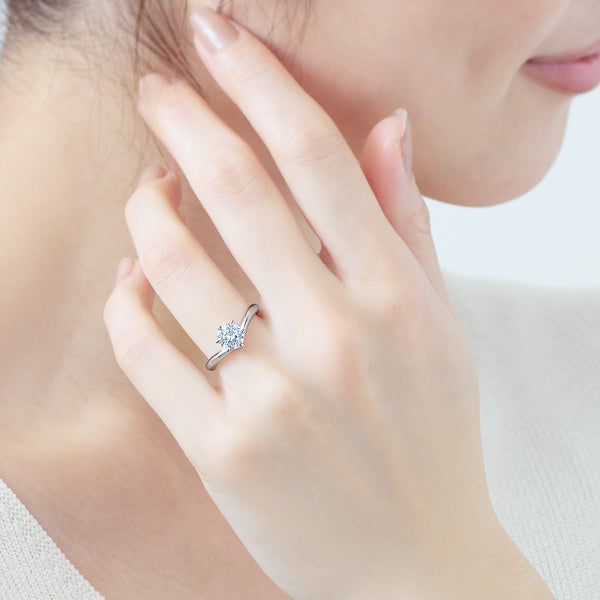 Six Prong V Shape Round Brilliant Engagement Ring [Setting Only] - EC013 - Roselle Jewelry